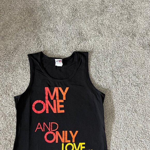 Vintage Varsity cheer tank top womens medium black orange love sporty USA 90s - Picture 2 of 9